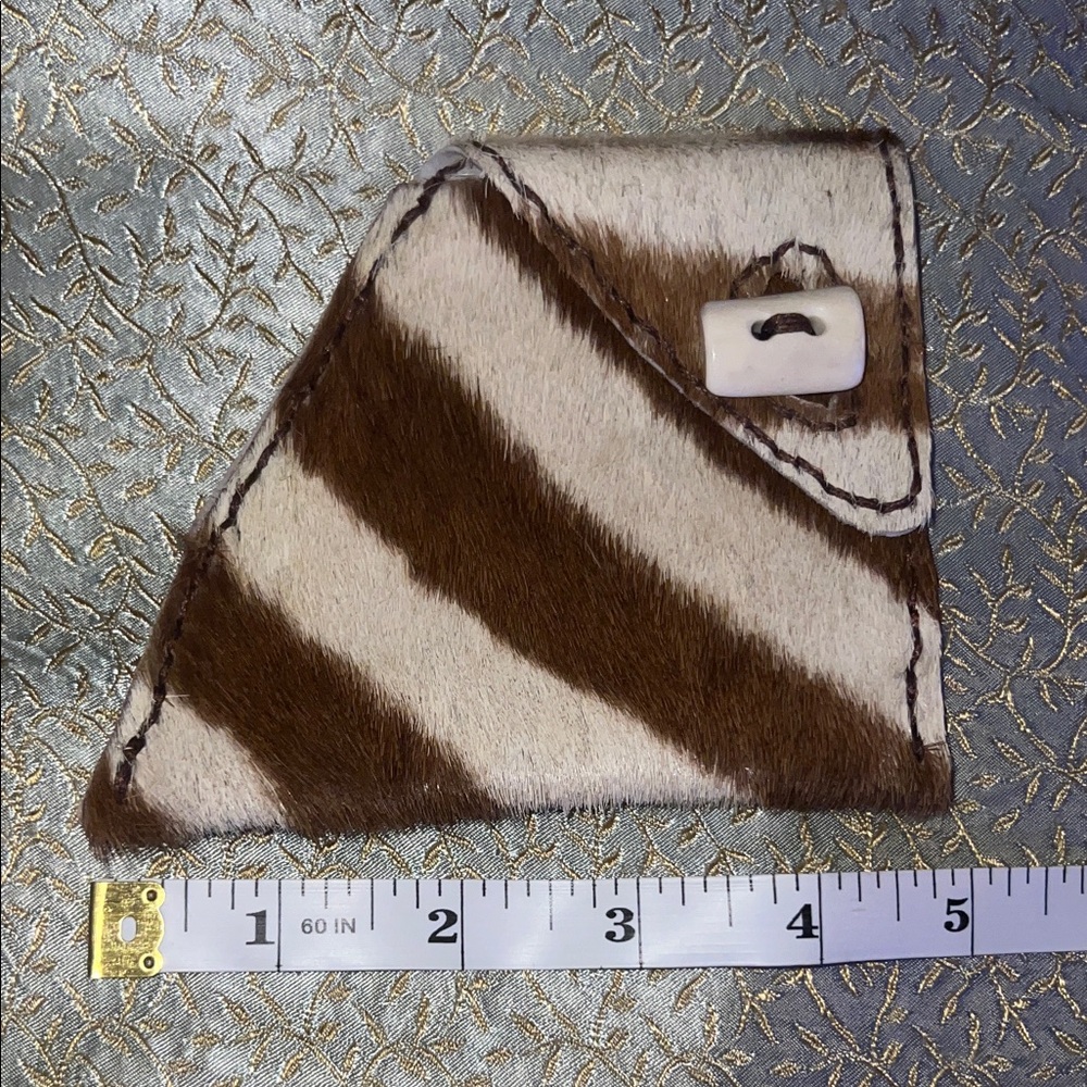 Vintage handmade real zebra skin coin purse